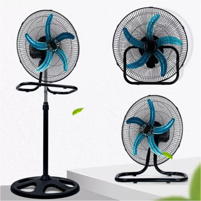 Ventilatore 3 in 1 a piantana parete tavolo terra 5 pale 3 velocità 50W