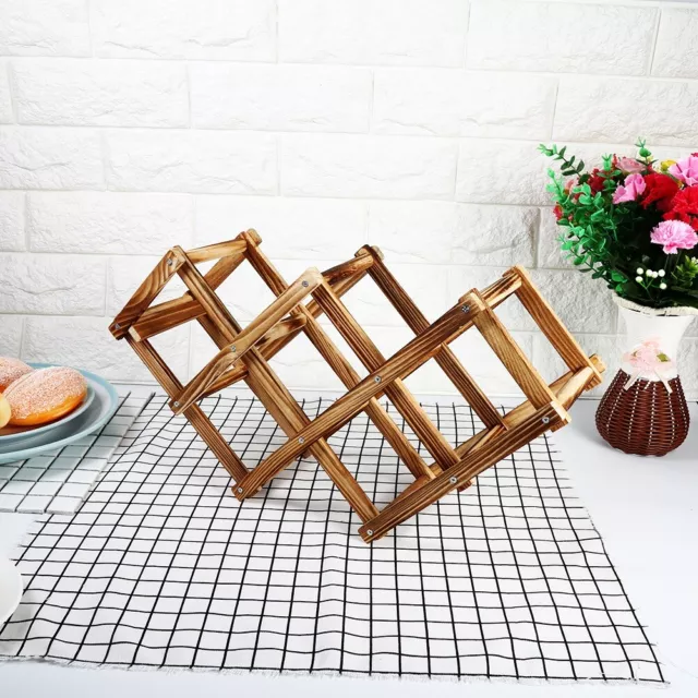 HG Foldable Wooden Wine Rack Bottle Holder Storage Home Bar Decor Display Shelf