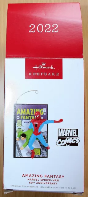Spiderman Hallmark Keepsake Ornament Marvel Comics 60th Anniversary 2022 Amazing