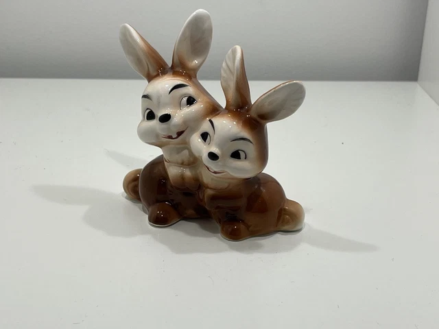 Figurine de lapins en porcelaine ornement de lapin vintage - France