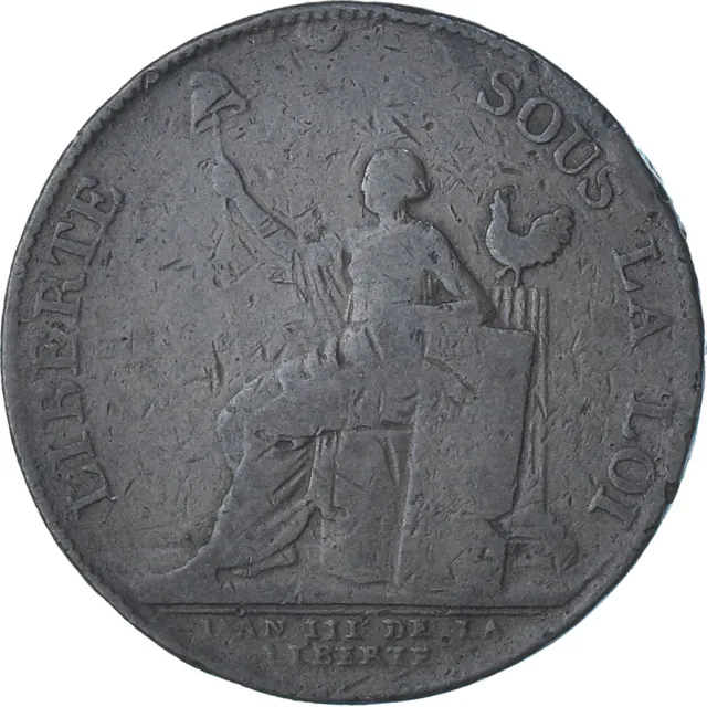 [#1178944] Frankreich, Monneron de 2 Sols, 1791 / AN 3, Birmingham, S, Kupfer