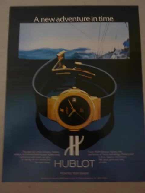 # Advertising Pubblicita' Orologi Hublot Geneve  -- 1983 Vedi Altre Disponibili