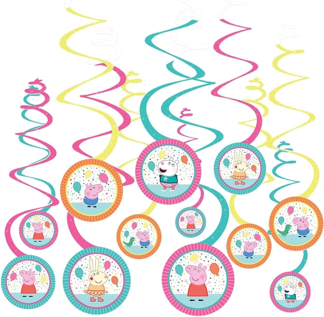 Lot Déco Anniversaire Peppa Pig Toile De Fond Nappe Accessoires