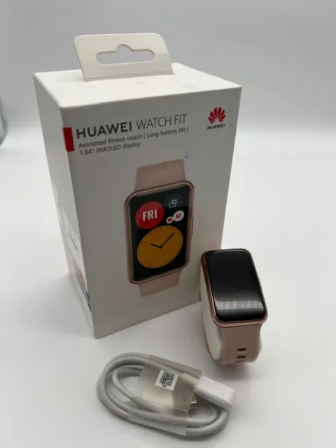 Huawei Watch Fit 46 mm gold am Silikonarmband sakura pink --