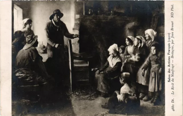 CPA Paris Salon J. BRUNET Le Recit du Naufrage Bretagne (867098)