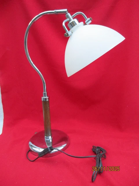 TRES GRANDE LAMPE De Bureau Chrome Et Alu Brosse EUR 75,00 - FR