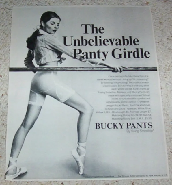 1968 PRINT AD - Bucky Pants panty girdle SEXY GIRL dancer lingerie  Advertising $8.99 - PicClick
