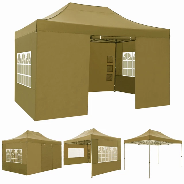 Pavillon 3x3m-3x4,5m WASSERDICHT Gartenpavillion Partyzelt UV-Schutz Gartenzelt