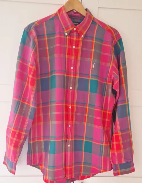 Polo Ralph Lauren Mens Tartan Check Pink Shirt Size L BNWT  Rrp £135