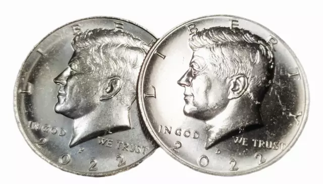 Doubling and Die Chip in Half dollar Kennedy 2022 coins  Remarcacion