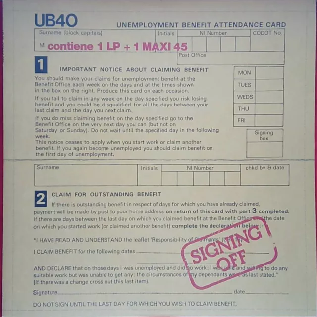 UB40 ‎– Signing Off (LP + Maxi Single) - Graduate Records - Italy - 1980