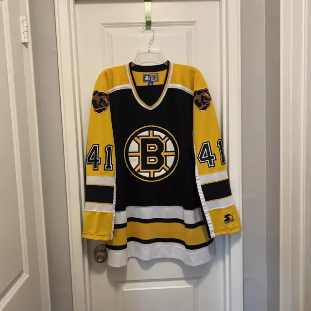 Starter Authentic Boston Bruins Blank Jersey Vtg 90s NHL Fight