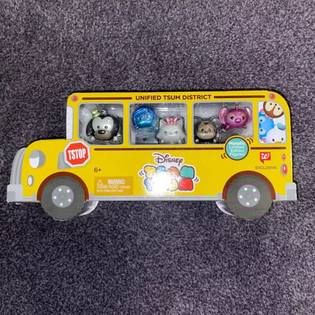 Disney Tsum Tsum Metallic Limited Edition Figures Walgreens Exclusive School Bus