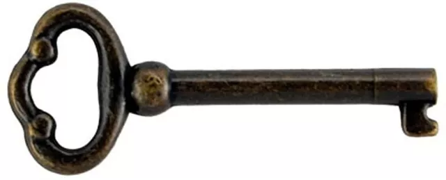 Ky-2Ab Key Reproduction Antique Brass Plated Hollow Barrel 