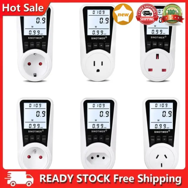 Socket Wattage Monitor Electricity Kwh Energy Meter Measuring Outlet Power