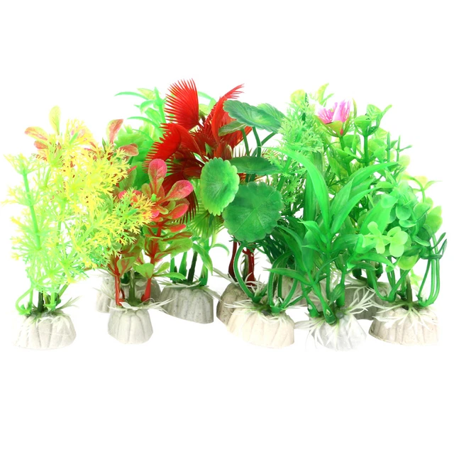 20 piezas falso adorno de acuario plantas simulación de acuario