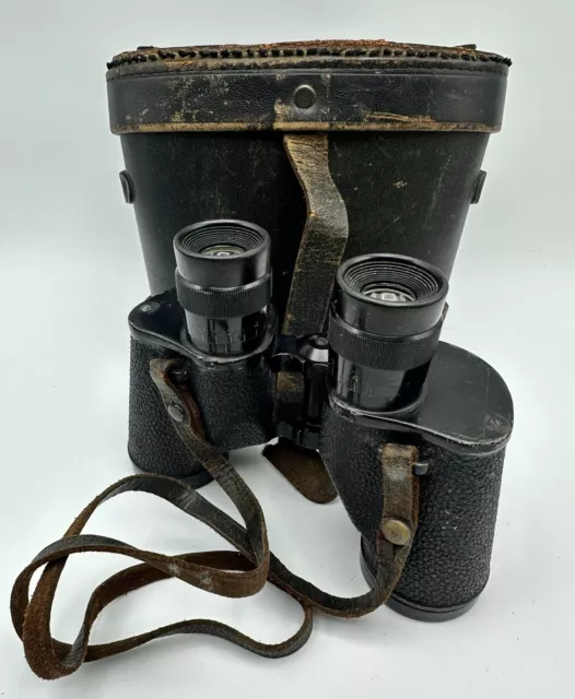 Vintage 1936 Pre WWII US Navy Mark III Bausch & Lomb 6x30 Binoculars and Case