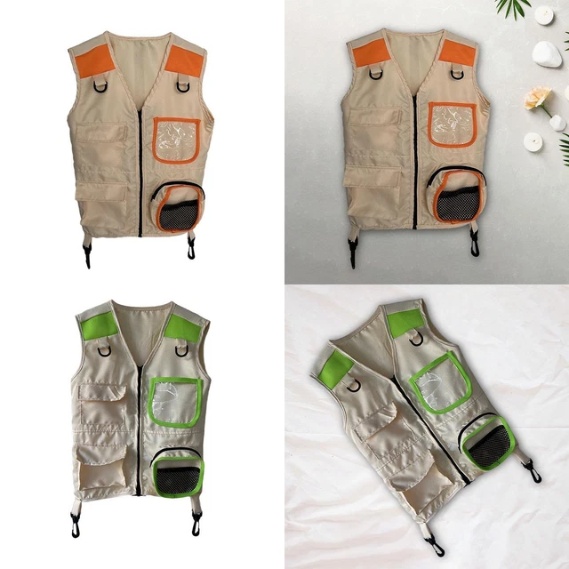 F Fityle Gilet D'Explorateur Pour Enfants - Costume Aventure Plein Air Avec Poches, Idéal Pour Camping Et Jeux
