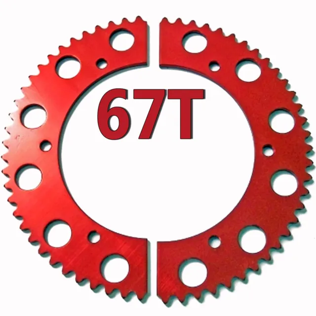 67T (tooth) #35 Chain Split Sprocket Racing Go-Kart Fun Cart Barstool Gear RLV