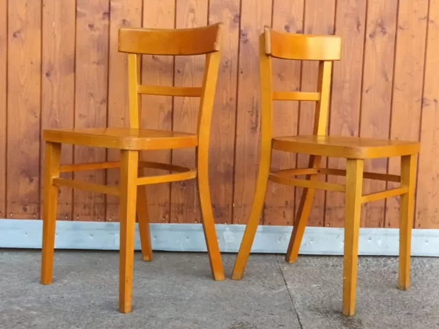 50er Vintage Esszimmer Stuhl Frankfurter Küchenstuhl Kneipenstuhl Holzstuhl 1/33