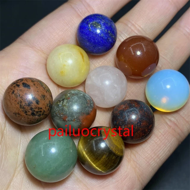 10pc Wholesale Natural Mixed Ball Quartz Crystal Sphere Reiki Healing Gem 15mm+