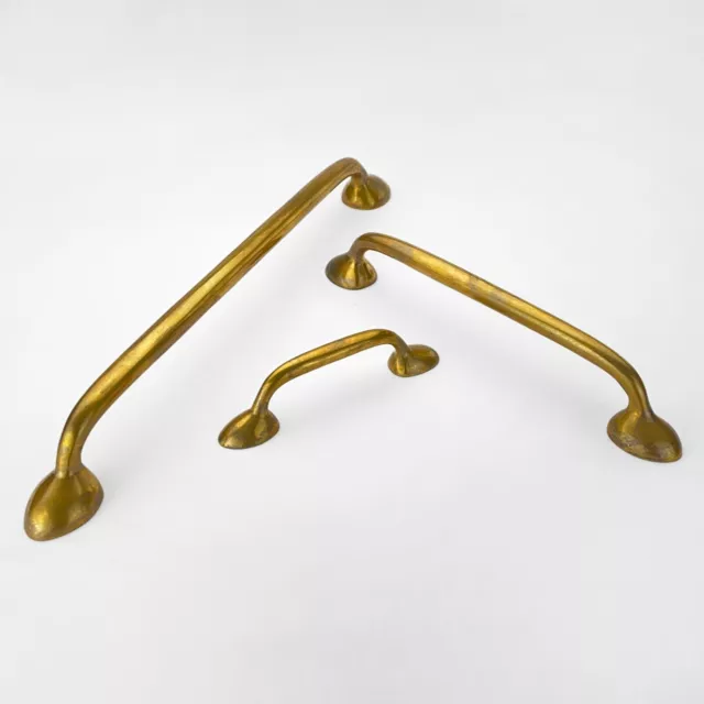 Unlacquered Antique Brass Drop Handles 2