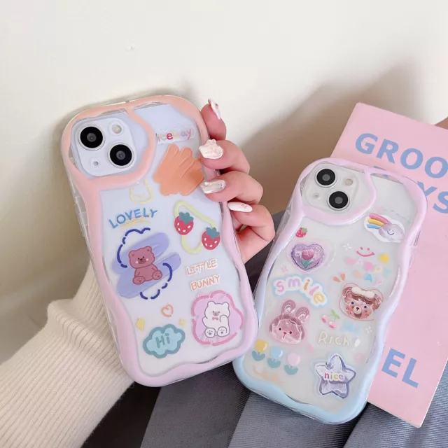 Hot 3D Cream Transparent For OPPO VIVO Cartoon Girl Soft Phone Case Cover Back