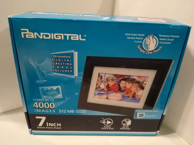 Pandigital 7" LCD Digital Picture Photo Frame Black PI7056AWB