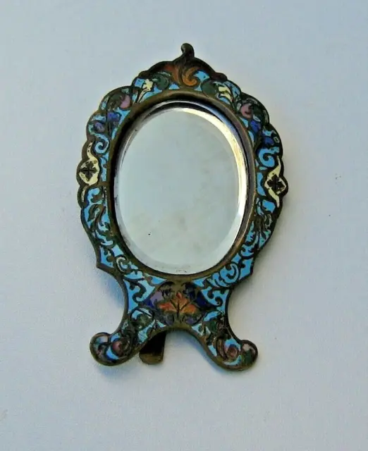 Petit Miroir Sur Pied En Emaux Cloisonnes Dits "Champleves" Napoleon Iii