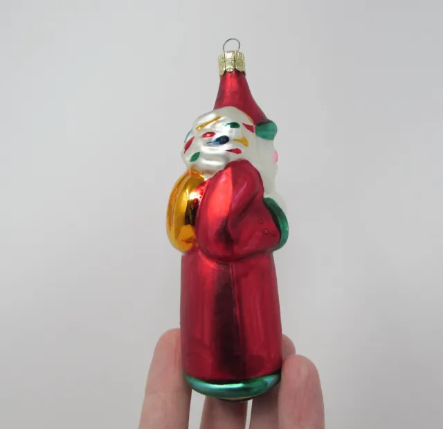 Figural Glass Santa Claus Christmas Ornament ~ Czech ~ 4-3/4" 3