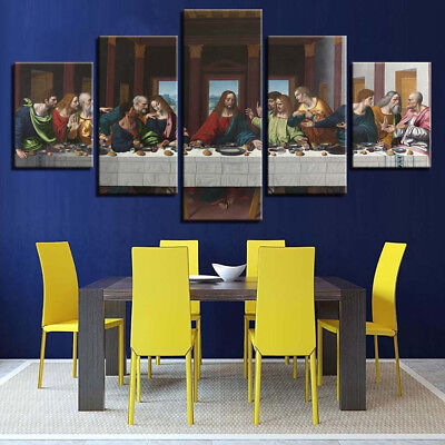The Last Supper Of Jesus 5 Piece Canvas Print Wall Art