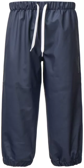 Didriksons Garçons Pluie Outdoorhosen Midjeman Pantalon 5 Bleu Foncé Étanche