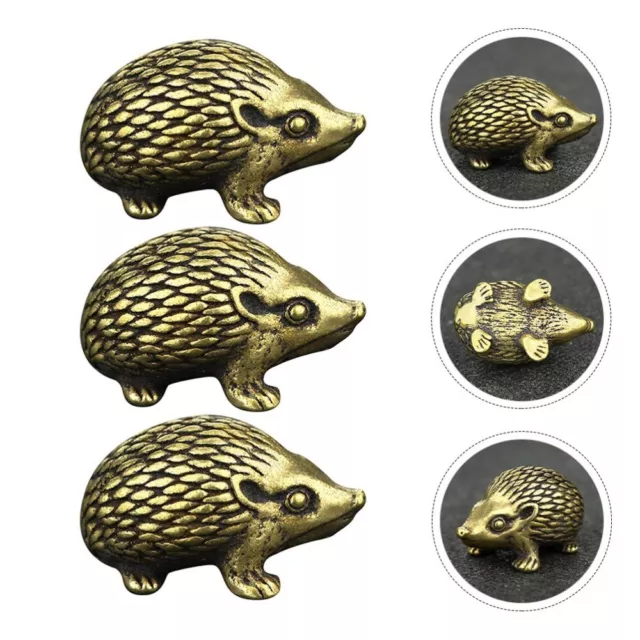 3 Pcs Hedgehog Figurine Micro Landscape Arrangement Ornament Miniature