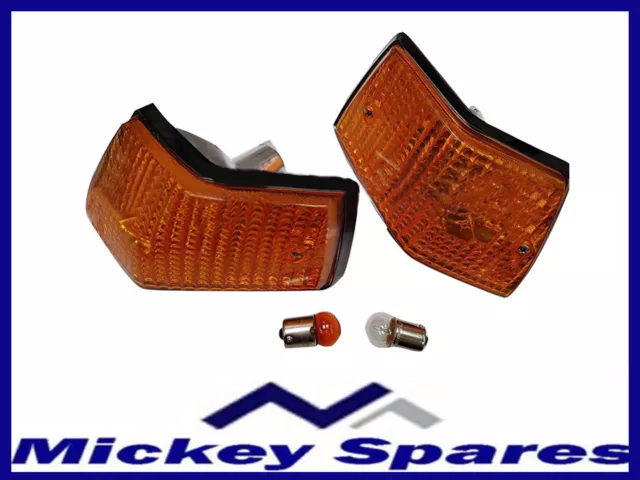 New Vespa Px Lml T5 Orange Rear Indicators With Orange Bulbs Pair