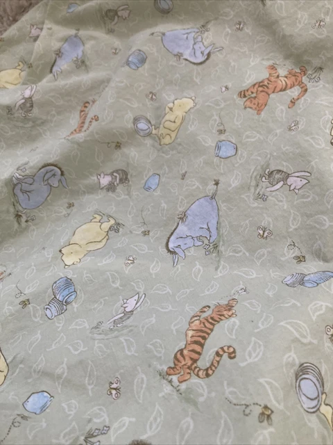 Classic Pooh Disney Crib Sheet Fitted Light Green Winnie the Pooh & Friends