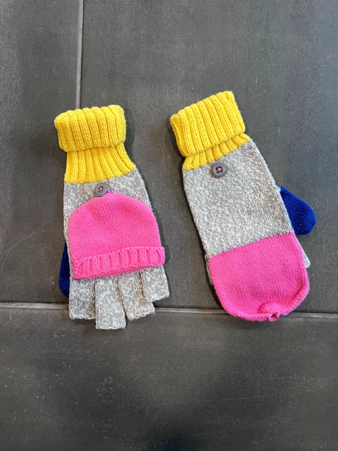 Hanna Andersson LARGE Colorful Cotton Flip Top Mittens Gloves