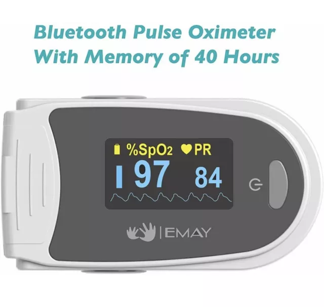 EMAY Sleep Oxygen Monitor - Bluetooth Pulse Oximeter with 40hrs Memories