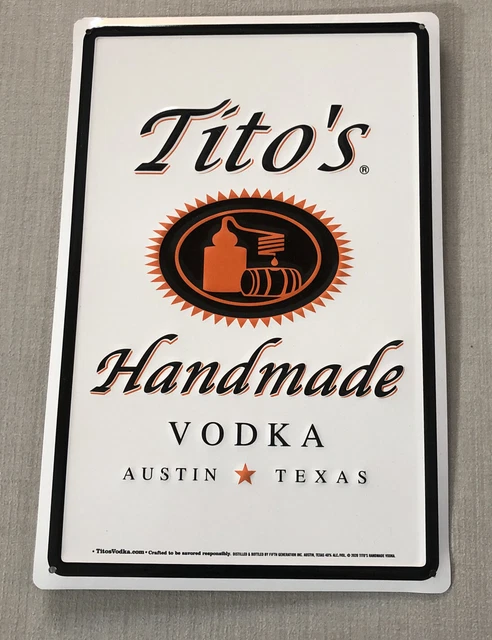 NEW - Tito’s Handmade Vodka Austin Texas Metal Tin Sign 8” X 12” Bar Man Cave