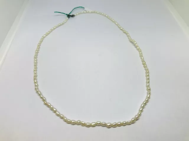 1 collana con Perle naturali ovali mm 2,5 - 4 chiusura argento 800 gioielli donn