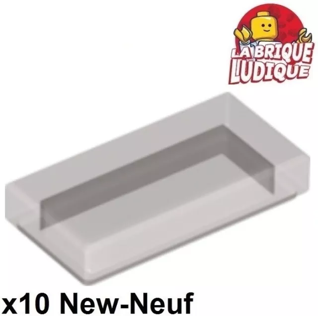 LEGO 10x Piastrelle Piastra Liscio 1x2 Con Groove Trans Black Fumè Nera 3069b