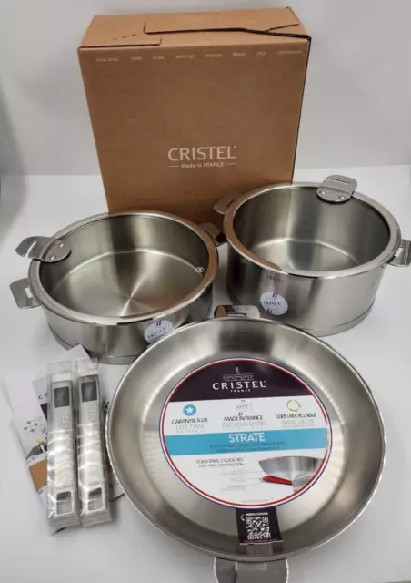 Cristel Strate 18/10 Stainless Steel 7 Piece - Premium Cookware Set - $926 MSRP