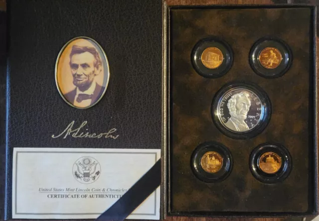 2009 US Mint Lincoln 5 Coin and Chronicles Set With COA OGP