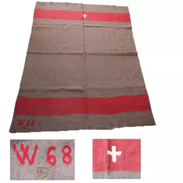 original schweizer wolldecke Armeedecke Decke Pferdedecke Wolle  gebr. 200x140cm