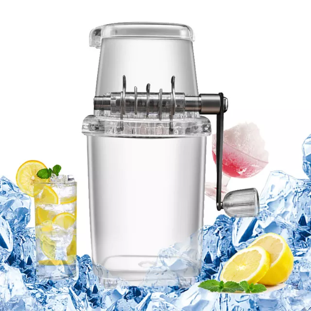 Manual Ice Crusher Shaver Portable Shredding Machine Hand Snow Cone Maker Party