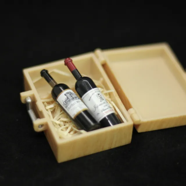 1/12 Scale Dollhouse Miniature Wine Boxes Drinks Cups Kitchen Storage Case Set