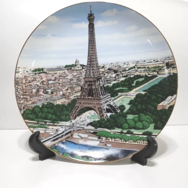 American National Ins Co Fine Porcelain Plates Paris France 22k Trim 1983