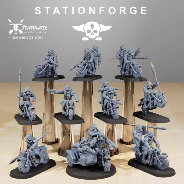 Grim Guard Death Bikers (10) - Station Forge - Grimdark Tabletop Corps