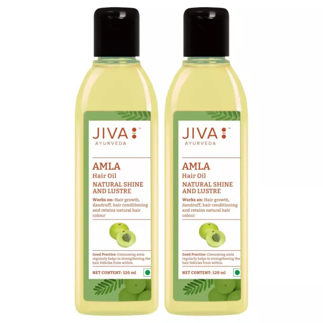 Jiva Amla Cheveux Huile pour Tous Types de Cheveux, 120ml Chaque Paquet De 2