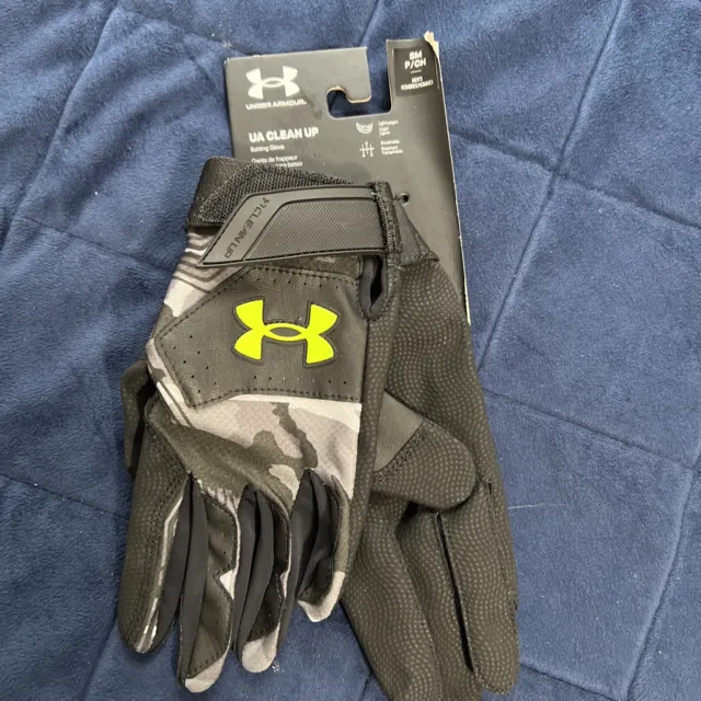 New Under Armour Mens UA Clean Up Baseball Softball Adult Batting Gloves Small