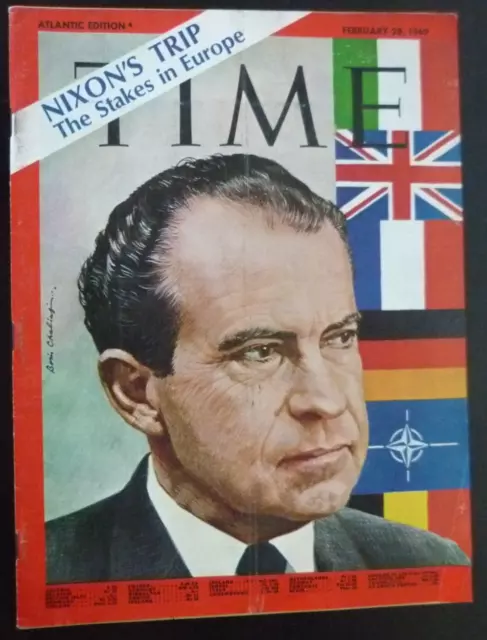 RICHARD NIXON TRIP THE STAKES IN EUROPE TIME Magazine February 28, 1969